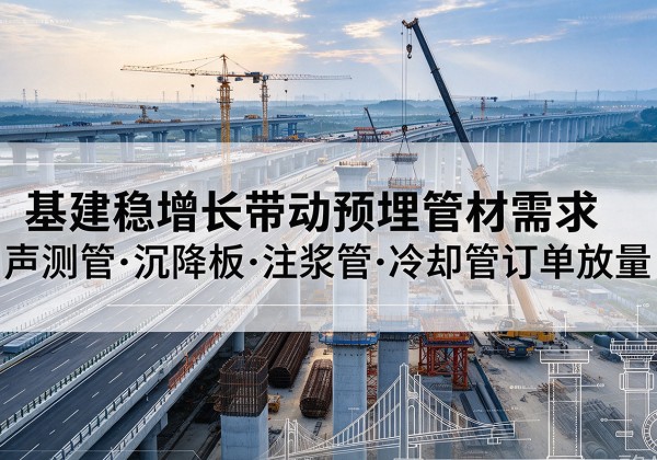 泽普基建稳增长带动预埋监测管材需求，声测管、沉降板、注浆管订单持续放量
